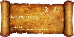 Kapusy Anita névjegykártya